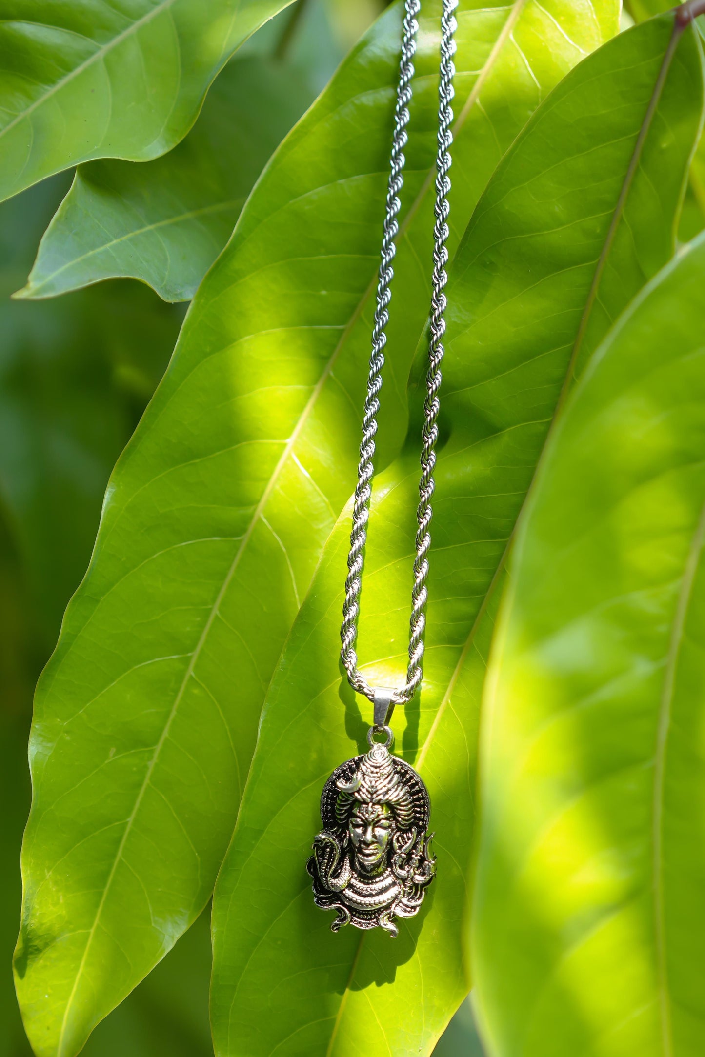 Shiv Pendant with Silver Chain